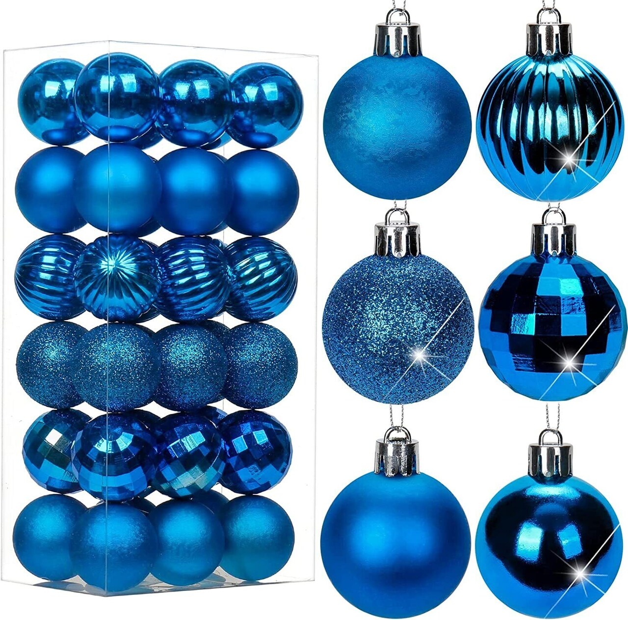 1.6in 36-Piece Shatterproof Christmas Balls - Xmas Tree Ornaments